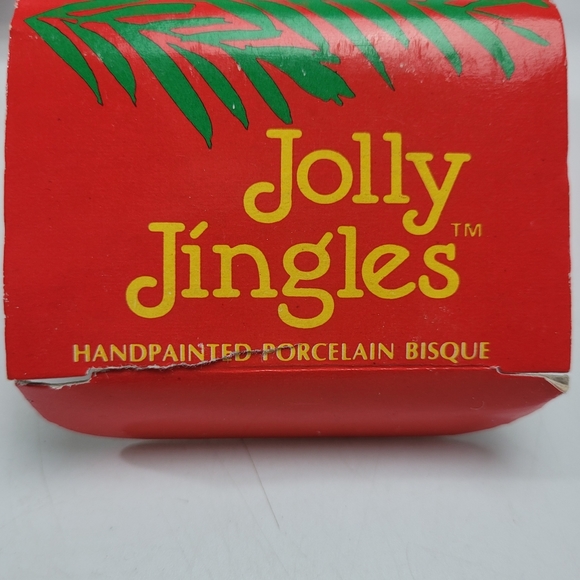 Vintage Jolly Jingles Hand Painted Porcelain Bisque Cat Bell Ornament 3"x2" - Picture 7 of 12